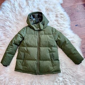 Madewell quilted down puffer parka in olive green 🫒 ❄️